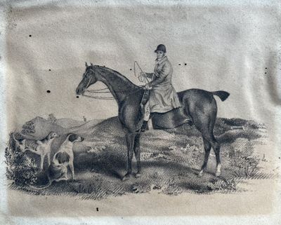 PETITE GRAVURE représentant un veneur.
