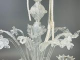 a large muranono glass chandelier in the style of venini