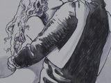 a drawing of a man and woman dancing together