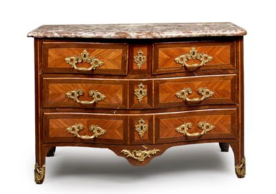 a marble top chest of drawers on a white background