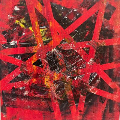 APERATO (1989) Composition abstraite, Huile sur toile