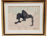 an image of a drawing of a woman sitting on a couch