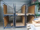 a room with a lot of boxes and shelves in it