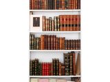 a book shelf with many books on it