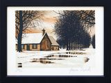 une image représentant un tableau d'une maison sous la neige