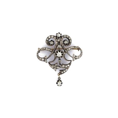 Travail français de la fin du XIXe siècle Broche-Pendentif "…