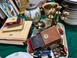 a table with a lot of different items on it