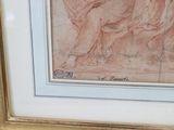 a picture of a drawing of a man on a horse