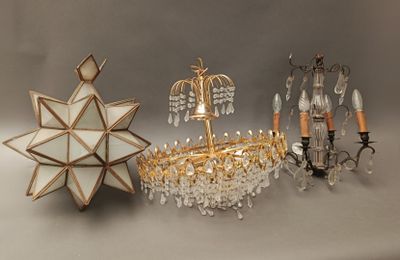 several different types of chandeliers are displayed on a white surface