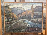 a picture of a painting on display in a glass case