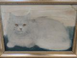a picture of a cat that is sitting in a picture frame