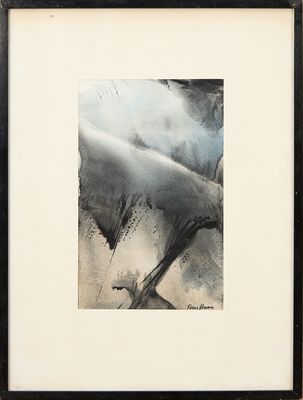 tableau représentant un requin dans un cadre noir sur fond blanc