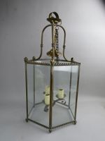 Lanterne de vestibule hexagonale verre et laiton.