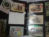 a black folder with pictures of people and animals on it