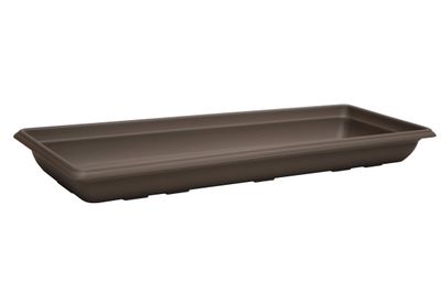 un plateau rectangulaire en plastique marron sans poignées
