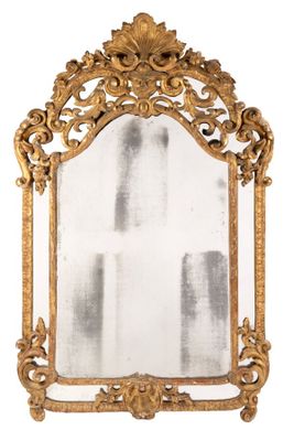 an image of a mirror with a gold frame on a white background