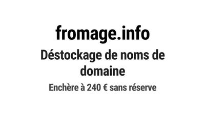 Nom de domaine fromage.info. Catégorie: Gastronomie.