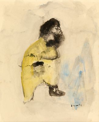 painting of a monkey with a banana in its hand