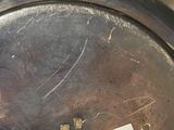 a piece of paper that has been placed on a metal pan