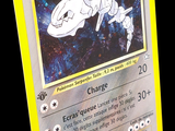 a close up of a pokemon card with a picture of a space station