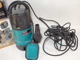 a blue and black blow dryer sitting on a white surface