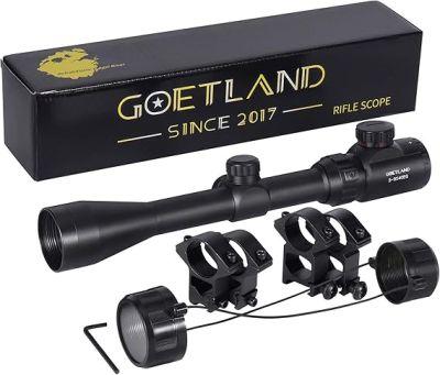une lunette de visée, avec son coffret et ses accessoires