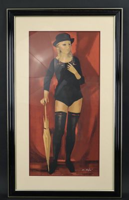 "Jeune femme aux bas noirs et à l'ombrelle", sous-verre déco…