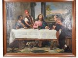 tableau représentant un groupe de personnes assises autour d'une table