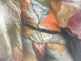 un tableau représentant un homme en costume-cravate tenant un parapluie