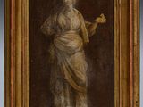 a painting of a woman holding a cup in her hand