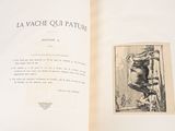 an open book with a picture of a man on a horse