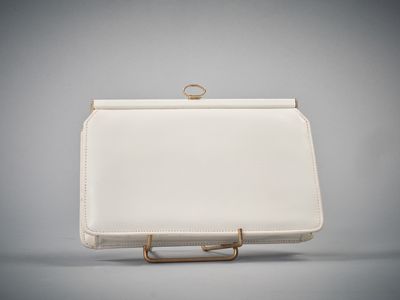 HARRODS Sac du soir 22,5 cm en simili cuir blanc (usures, tr…