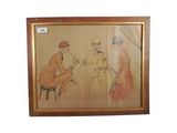 an image of a painting of a man and a woman sitting on a chair