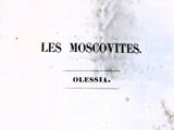 une photo en gros plan d'un vieux livre intitulé « Les Moscovites »
