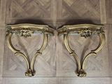 a pair of antique french style gold leafed wall brackets