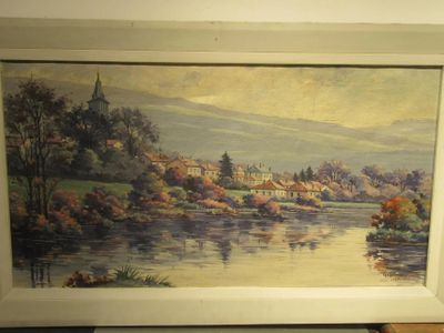 a picture of a painting on the wall of a room