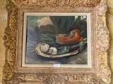 a picture of a painting of vegetables on the wall