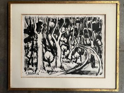 Henri AUTRAN (1926-2007) Chemin dans la forêt