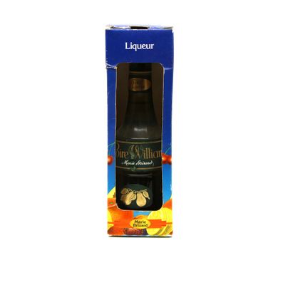 a bottle of liquor in a cardboard box on a white background