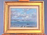 a picture of a painting on a easel with a painting on it