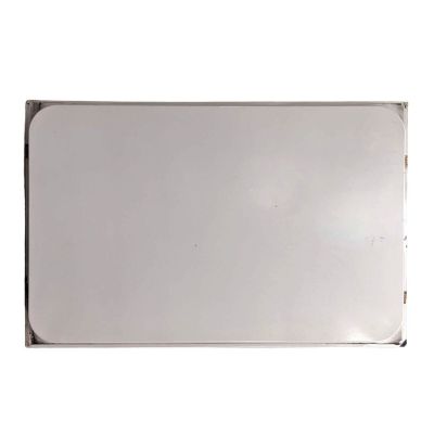 silver metal business card holder on a white background