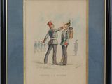 painting of two men in military uniforms standing next to each other