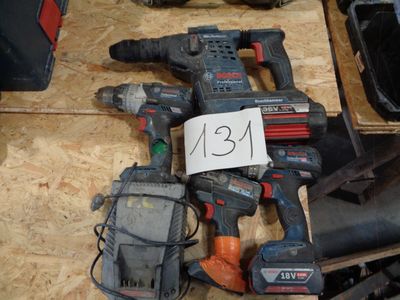 a lot of power tools that are on the floor