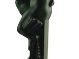 statue of a man sitting on a pedestal with his hands on his knees