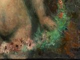 a painting of a naked woman with flowers in her hand