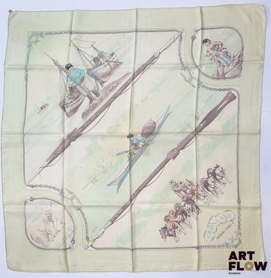 une image représentant une écharpe sur laquelle est dessiné un bateau