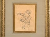 an image of a drawing of a man in a hat holding a baseball bat