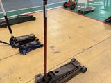 an image of a basketball court with equipment on the floor