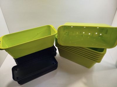 Lot de 10 - FYORA - Jardinières 40cm 6L - Avec soucoupes et …