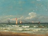 de nombreux voiliers sur l'eau près du rivage
